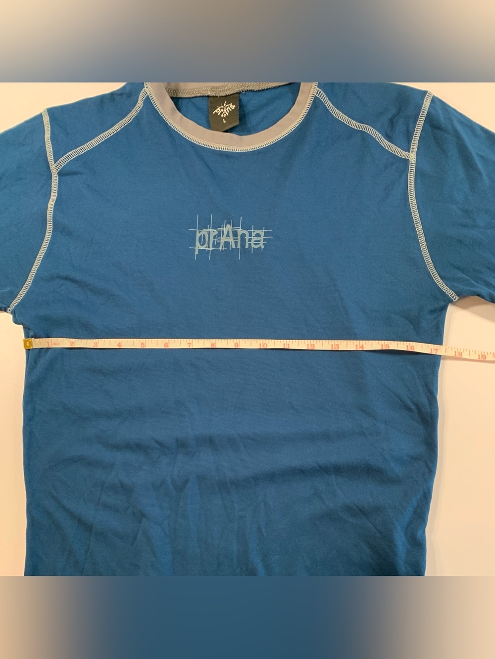 Vintage Y2K Prana T Shirt Large Blue Made In USA Breathe 90s Gorpcore Tech - Picture 4 of 5